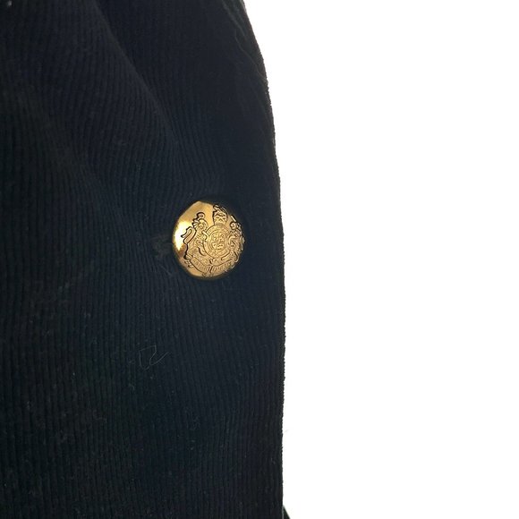 Lauren by Ralph Lauren Black Patch Bullion Crown Crest Corduroy Blazer Jacket 4 - Picture 5 of 8